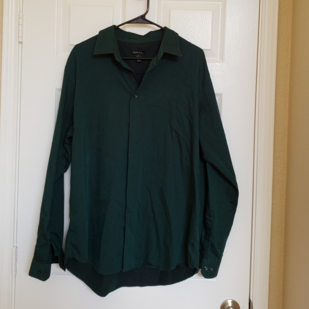 Forest green mens dress shirt